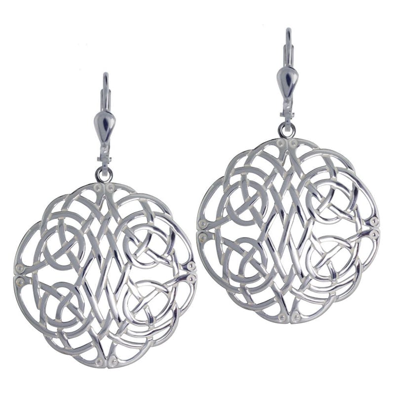 Irish Sterling Silver Celtic Knot Earrings For Women