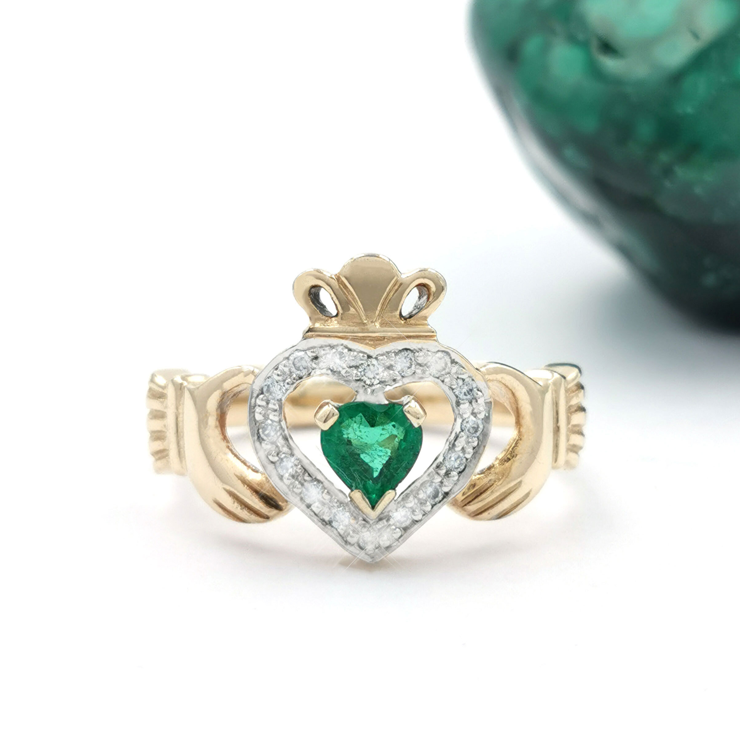 Real White Gold Claddagh Ring For Women