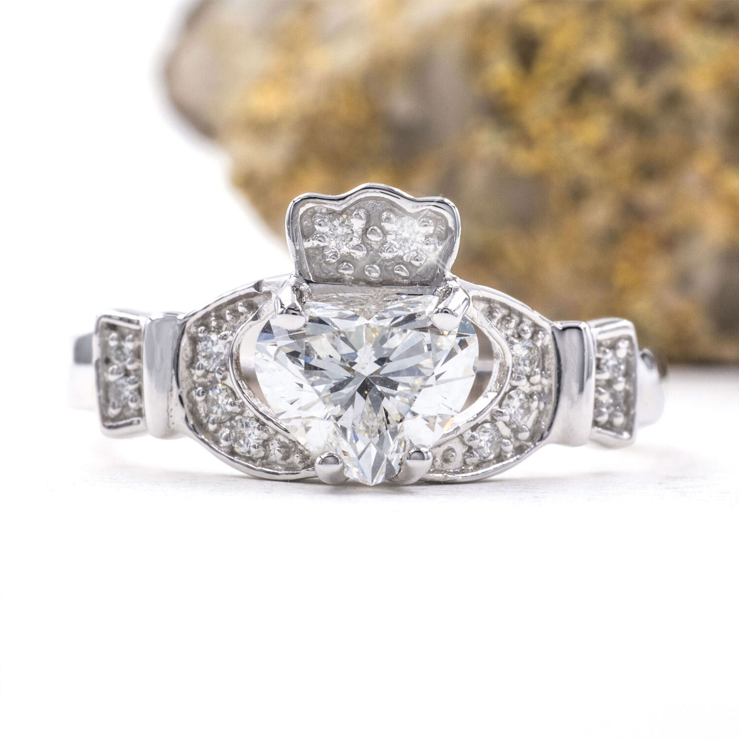 1ct Diamond Claddagh Ring