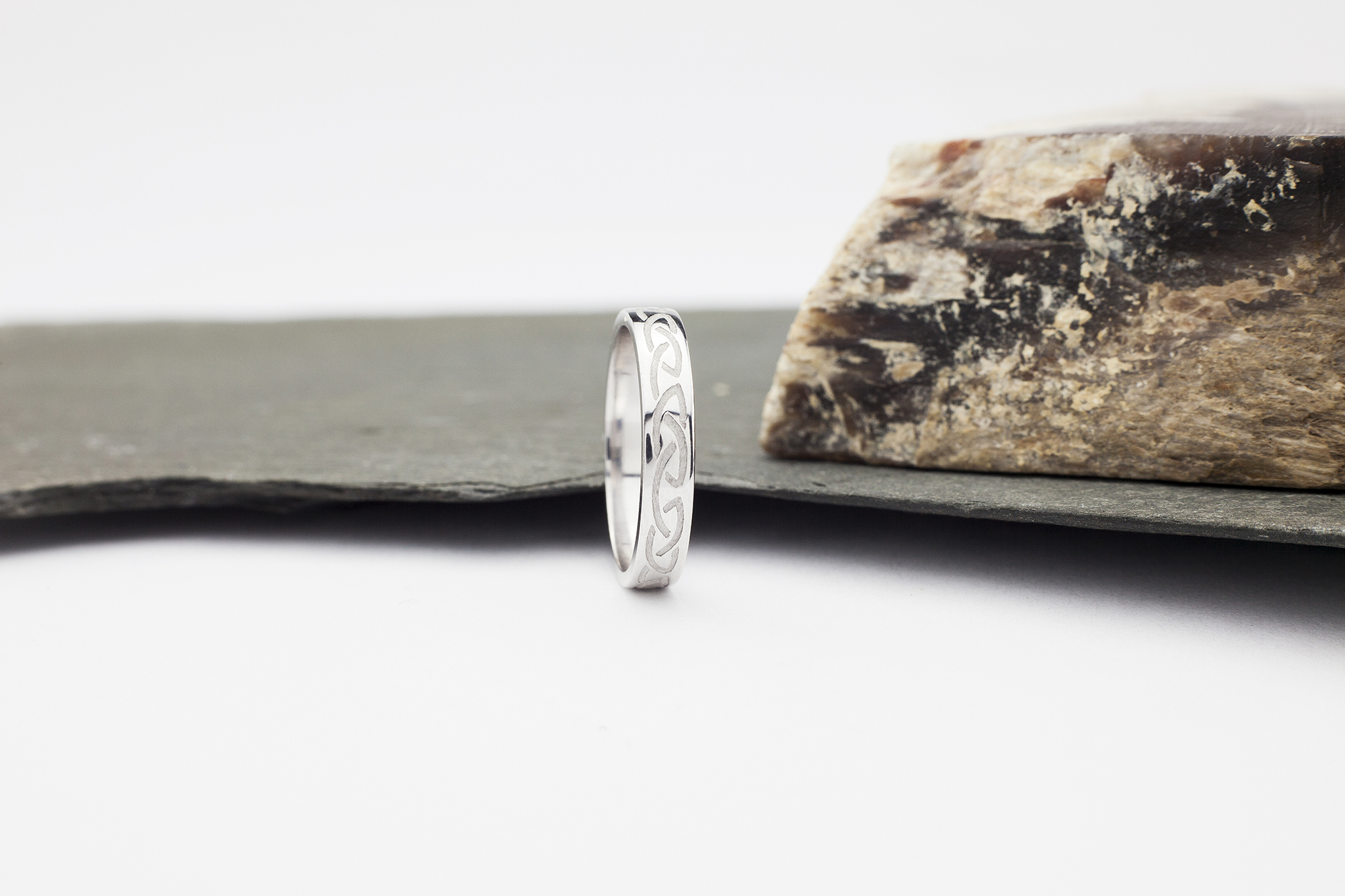 Authentic Platinum Celtic Knot Wedding Ring For Women