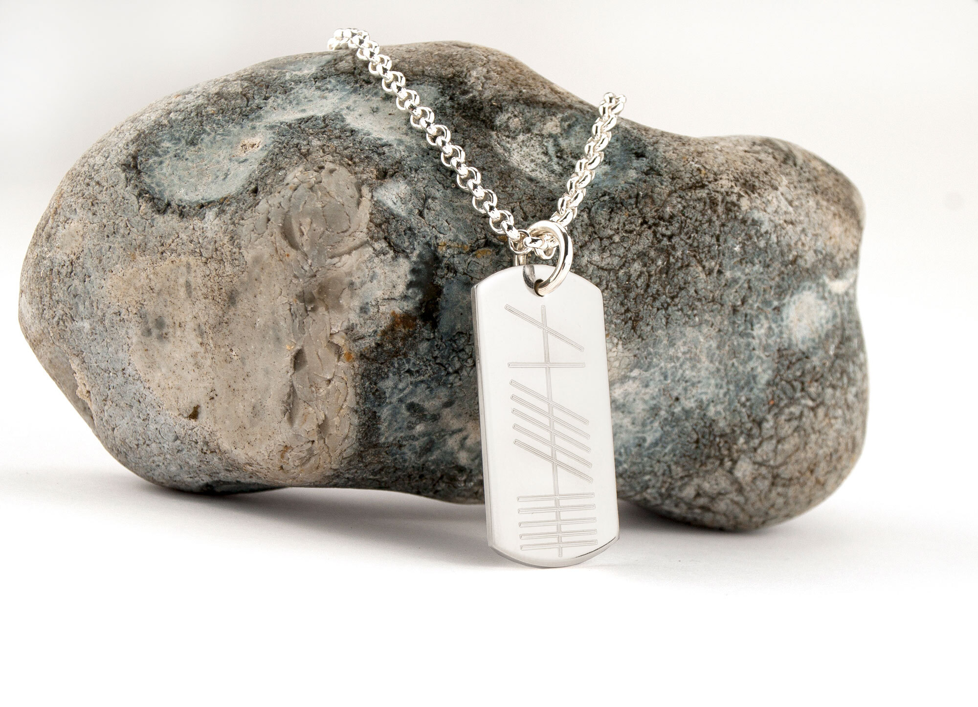 Sterling Silver Ogham Name Tag Pendant, Made in… | My Irish Jeweler