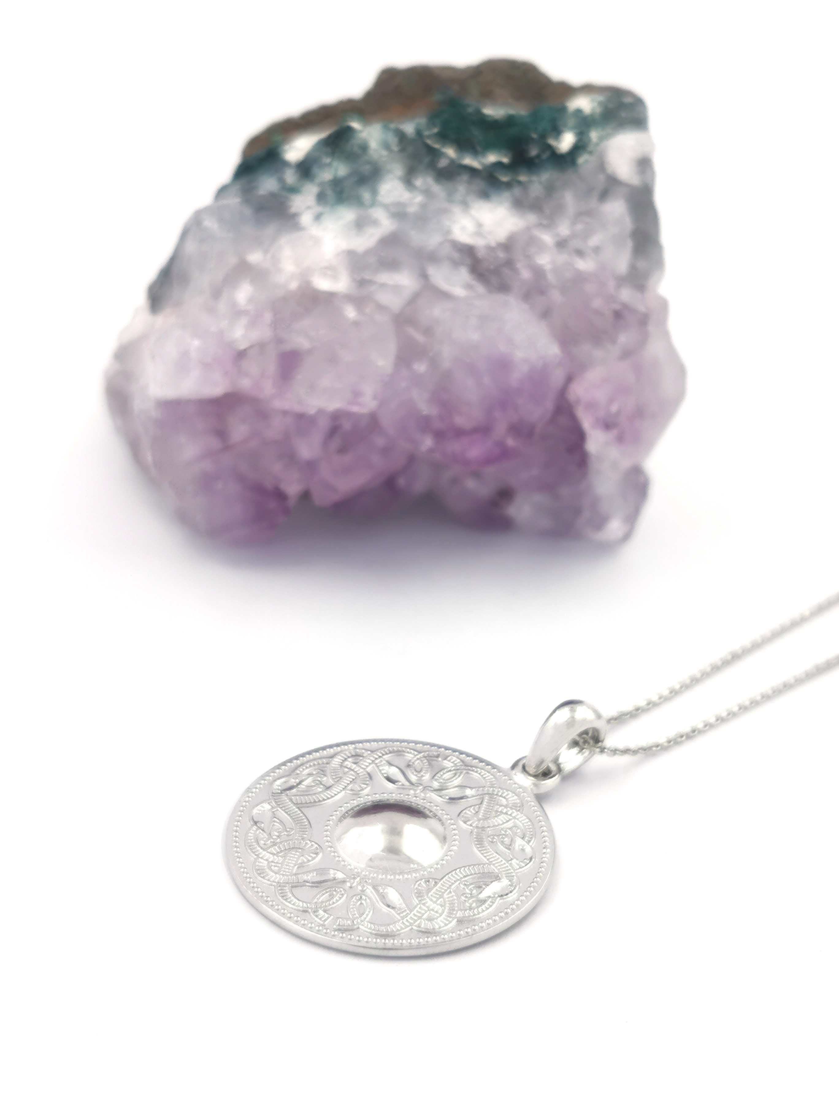 Irish White Gold Celtic Knot Necklace For Women