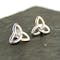 Sterling Silver & 10K Gold Trinity Stud Earrings - Diamond Set - Gallery