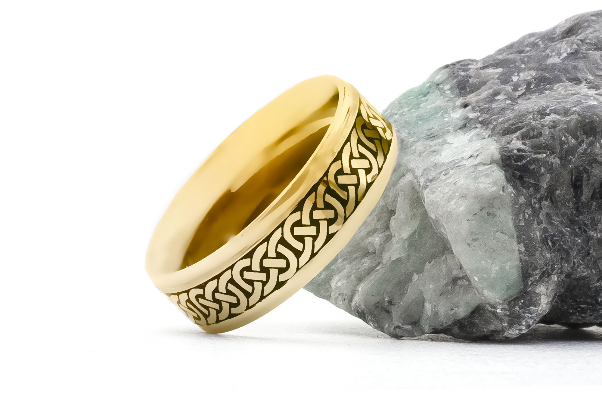 Cerin Celtic Knot 5.0mm Ring in Real 18K Yellow Gold