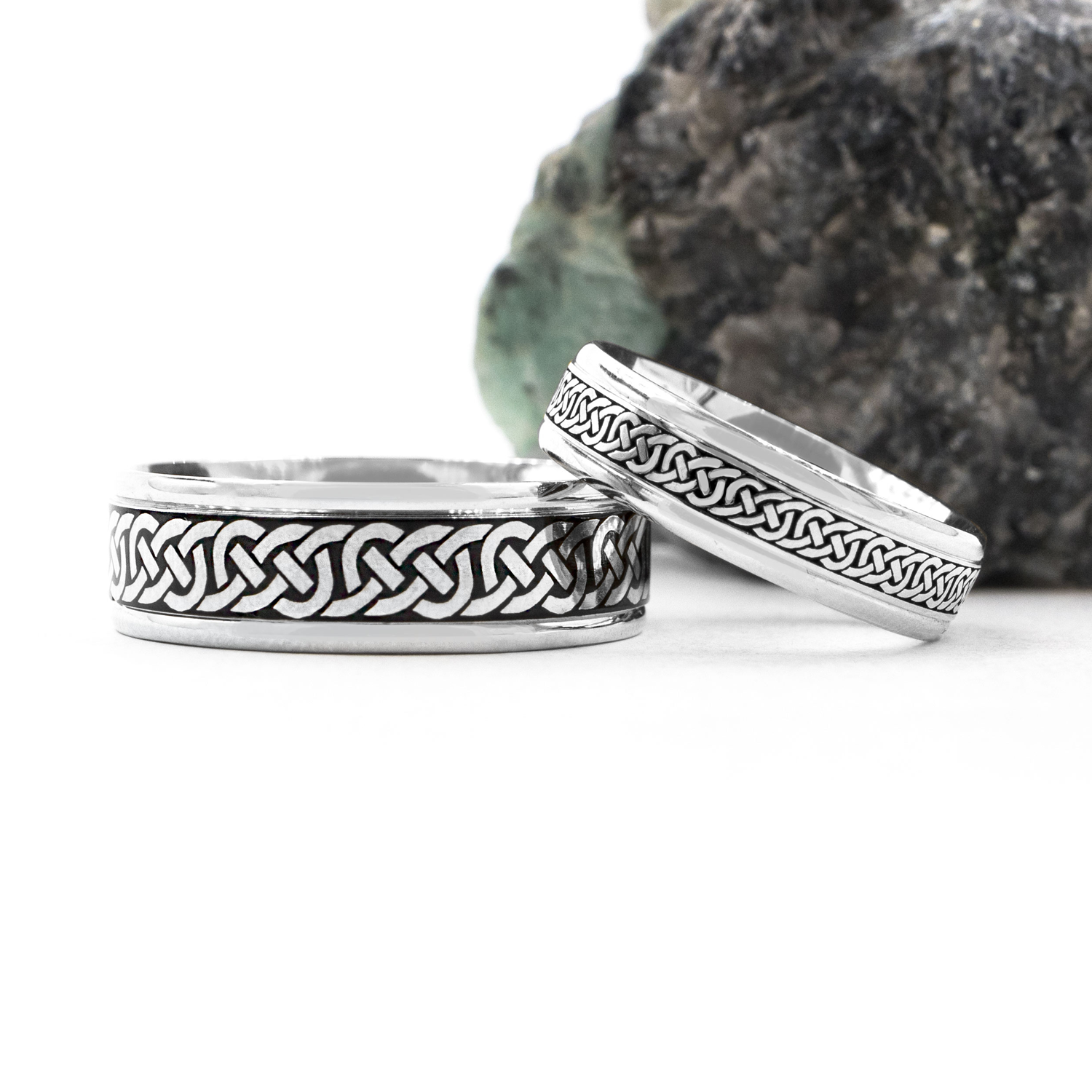 Attractive Platinum Celtic Knot 7.0mm Ring With a Cerin Finish