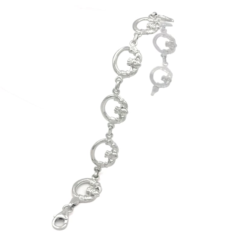 Womens Sterling Silver Claddagh Bracelet