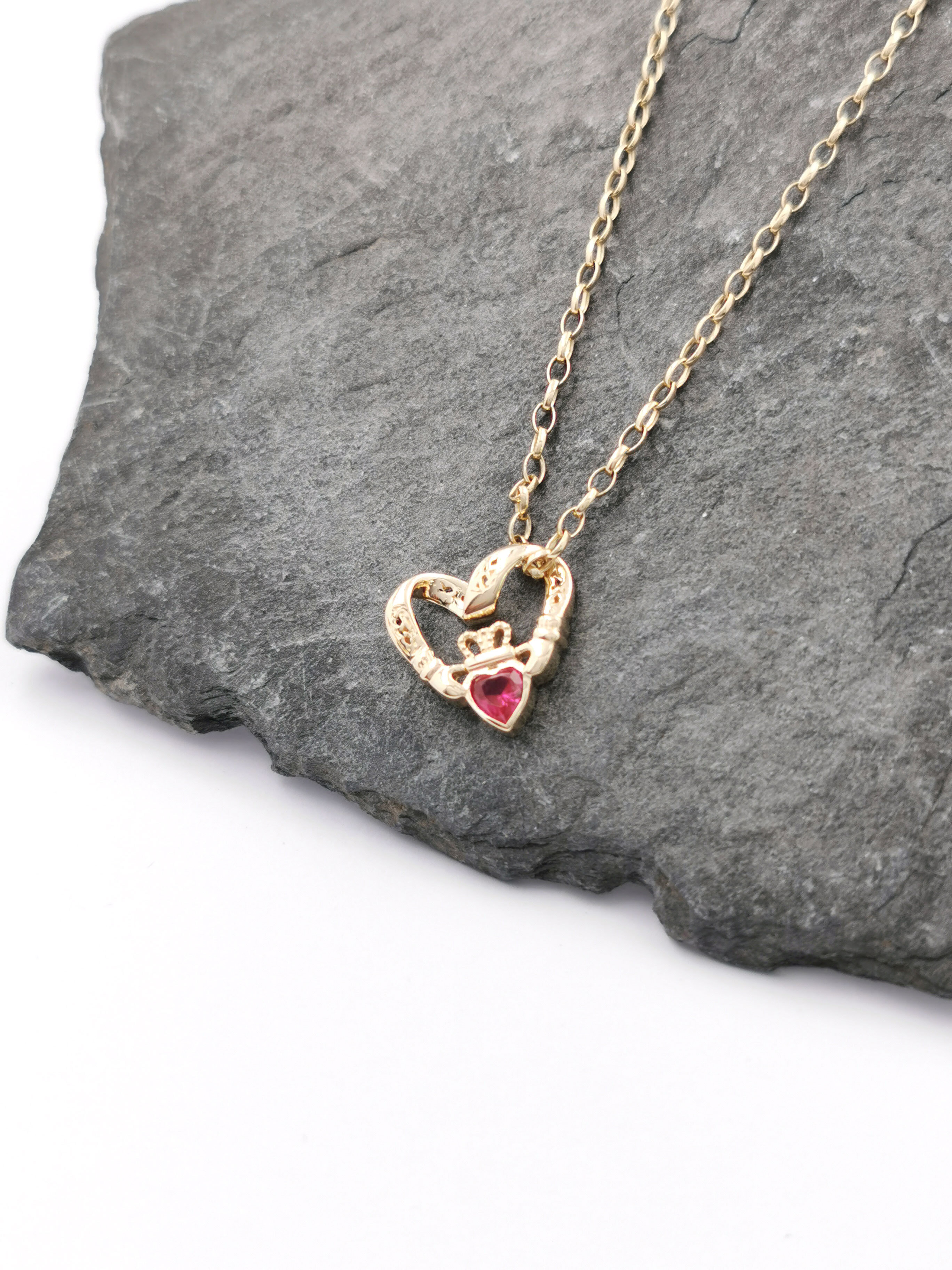 9K Floating Heart Claddagh Pendants, From Ireland | My Irish Jeweler