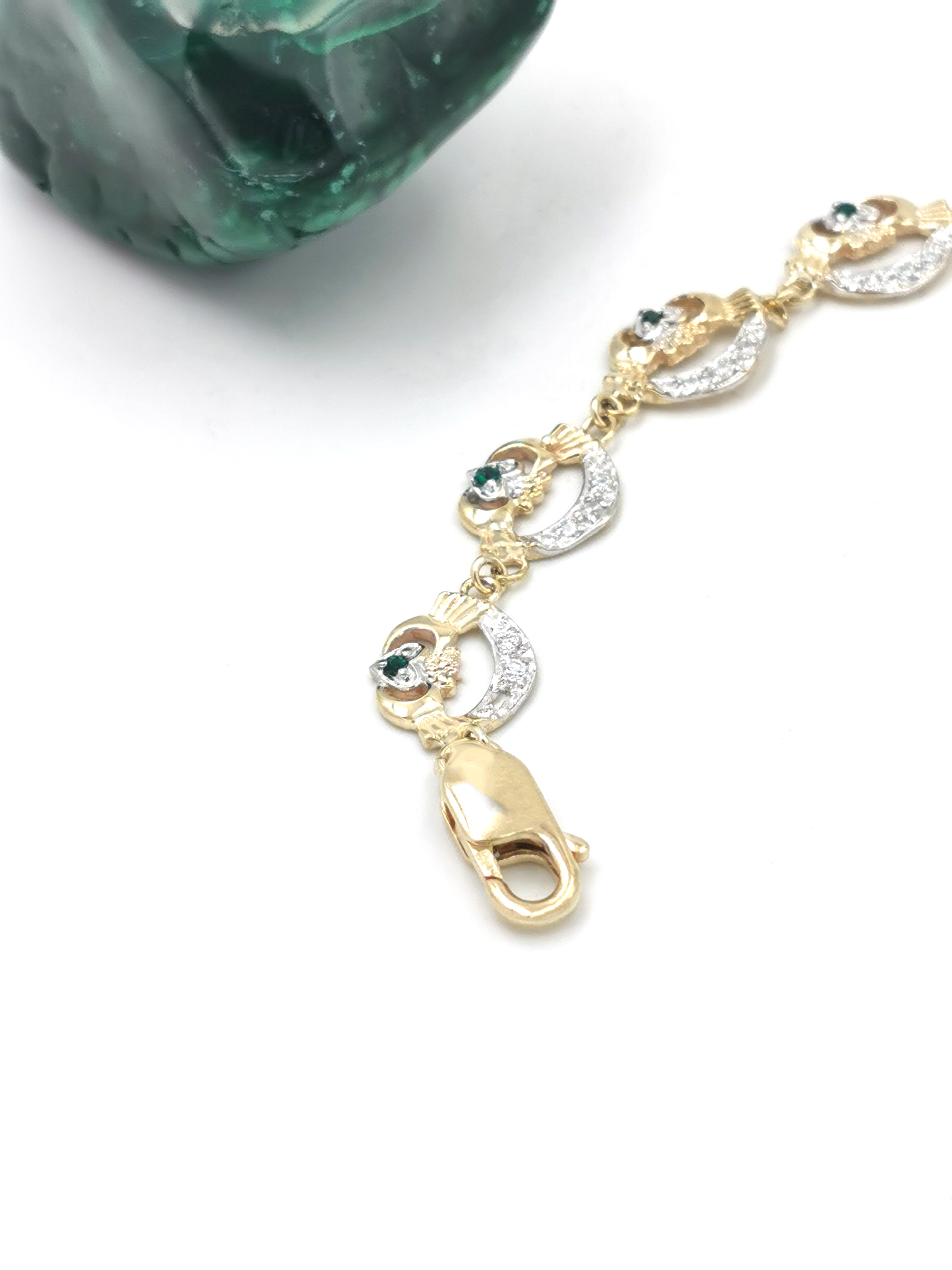 Gorgeous 9K Yellow Gold Claddagh Bracelet For Women