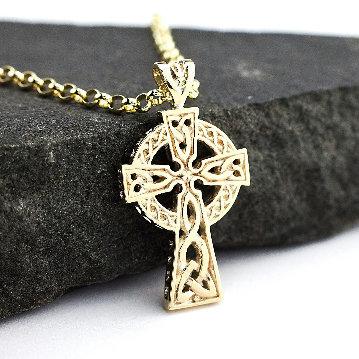 Gold Double Sided Heavy Celtic Cross, From Ireland | My Irish Jeweler