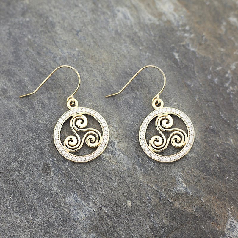 10K Gold Newgrange Spiral Earrings, From Ireland | My Irish Jeweler
