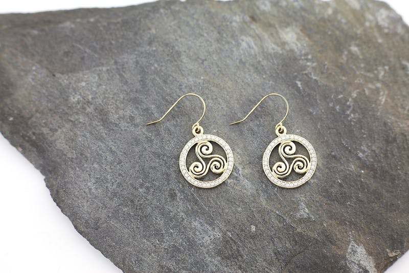 10K Gold Newgrange Spiral Earrings, From Ireland | My Irish Jeweler