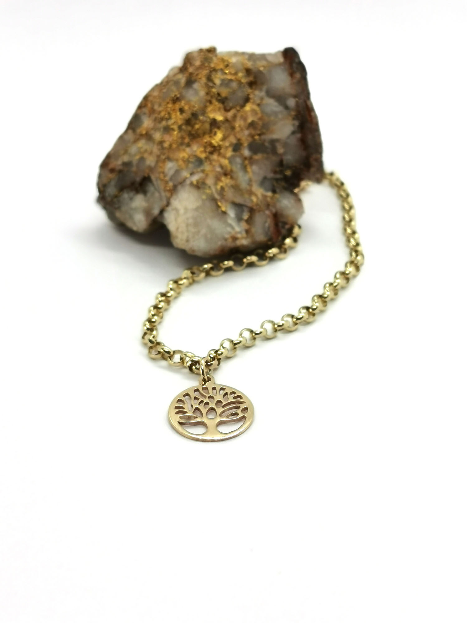Small Gorgeous Yellow Gold Tree of Life Bracelet For Women