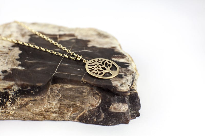 New 9ct Yellow Gold Tree Of Life Pendant & 18 Chain Necklace