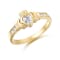Genuine 9K Yellow Gold Claddagh Ring For Women - Gallery