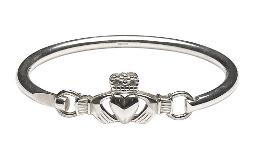 Silver Claddagh Wire Bangle