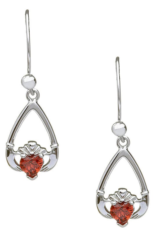 Authentic Sterling Silver January Birthstone Earrings For Women