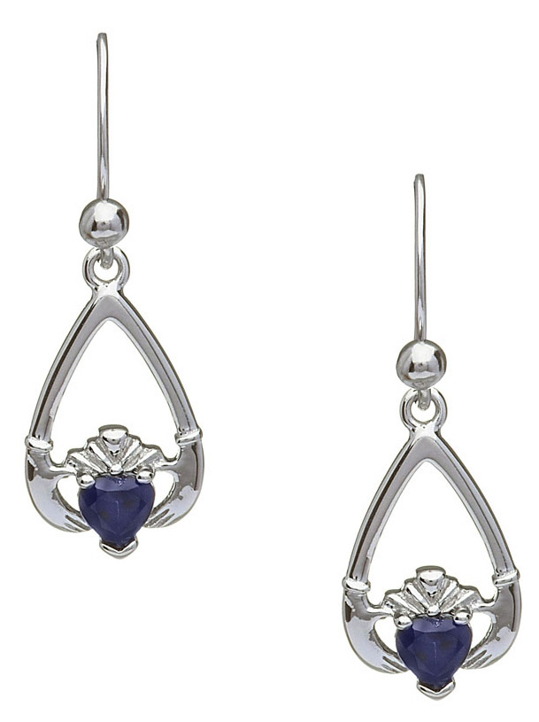 claddagh birthstone earrings