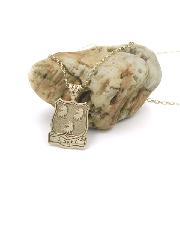 Genuine Yellow Gold Family Crest Necklace