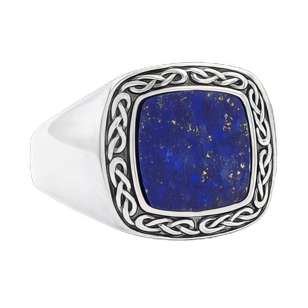Lapis Celtic Knot Signet Ring