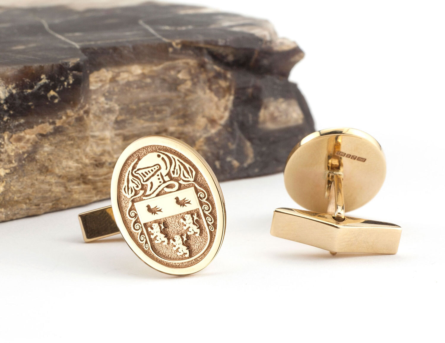 Coat of Arms Cufflinks with Helm and Mantle