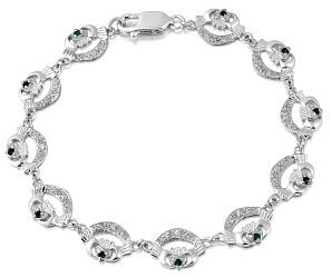 Genuine 9K White Gold Claddagh Bracelet For Women
