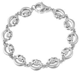 Gorgeous White Gold Claddagh Bracelet For Women