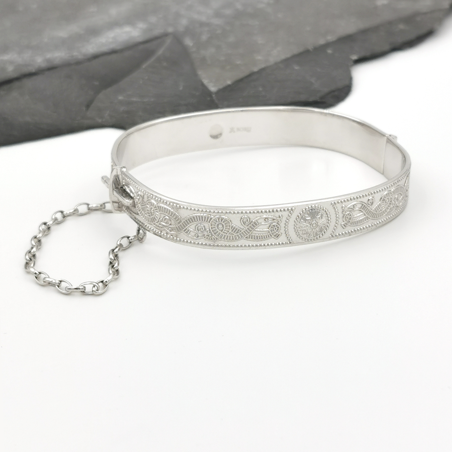 Sterling Silver Claddagh Baby Bangle - thbaker.co.uk