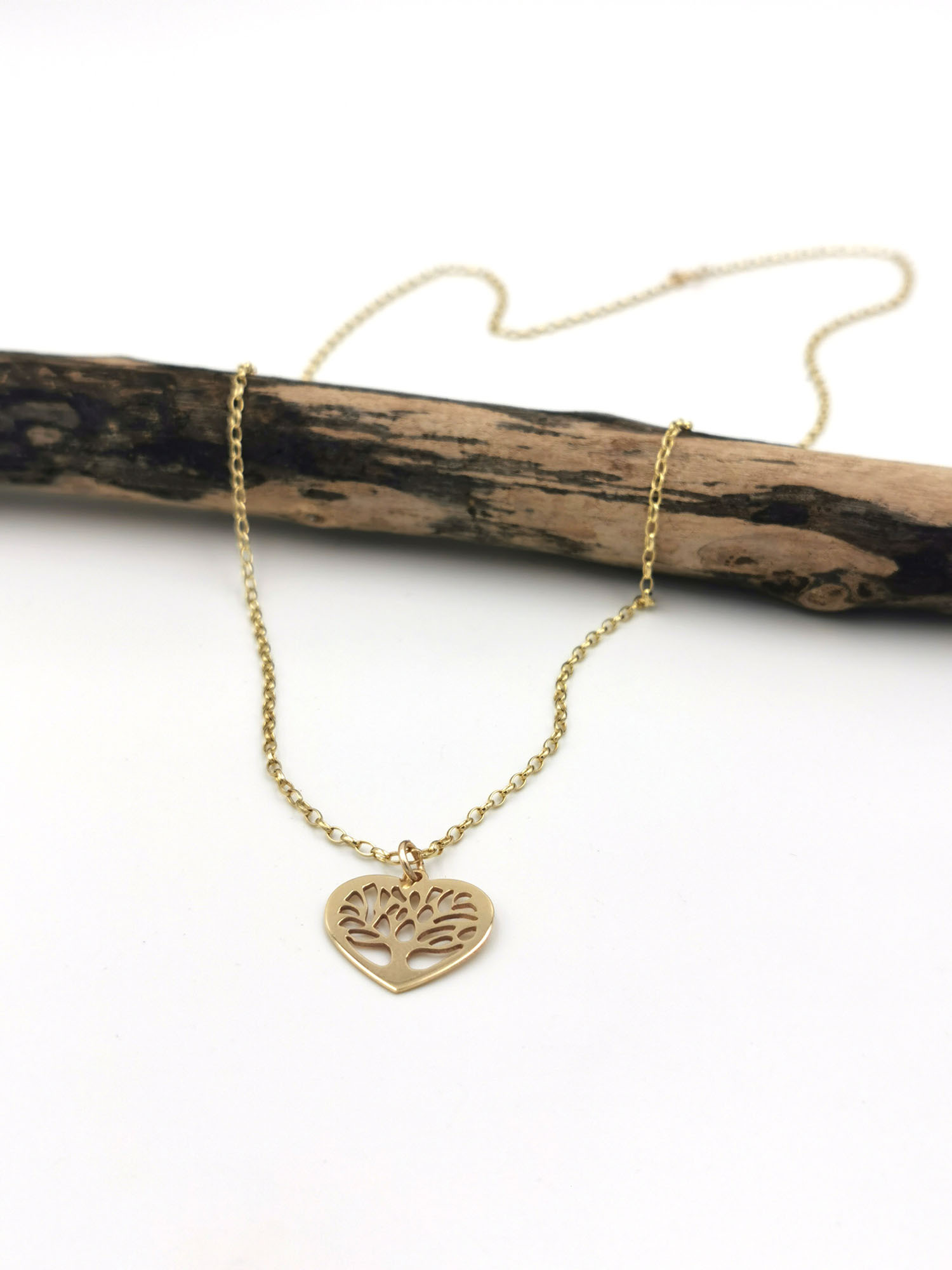 Genuine Yellow Gold Tree of Life Necklace For Women