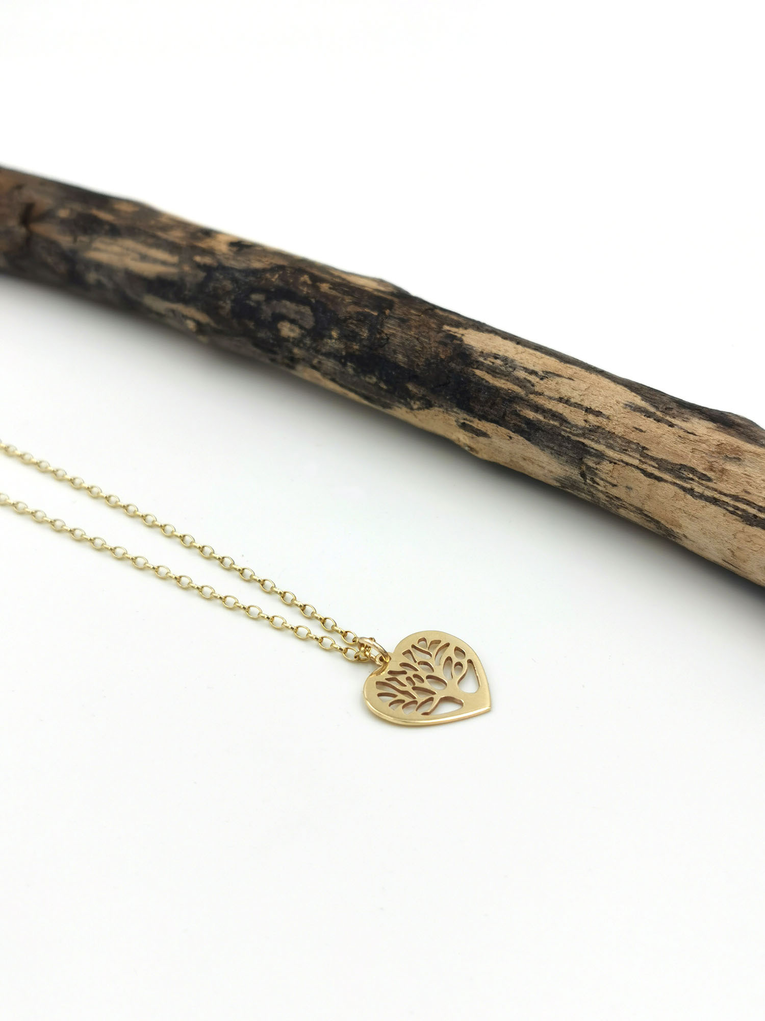 Real 9K Yellow Gold Tree of Life Necklace For Women