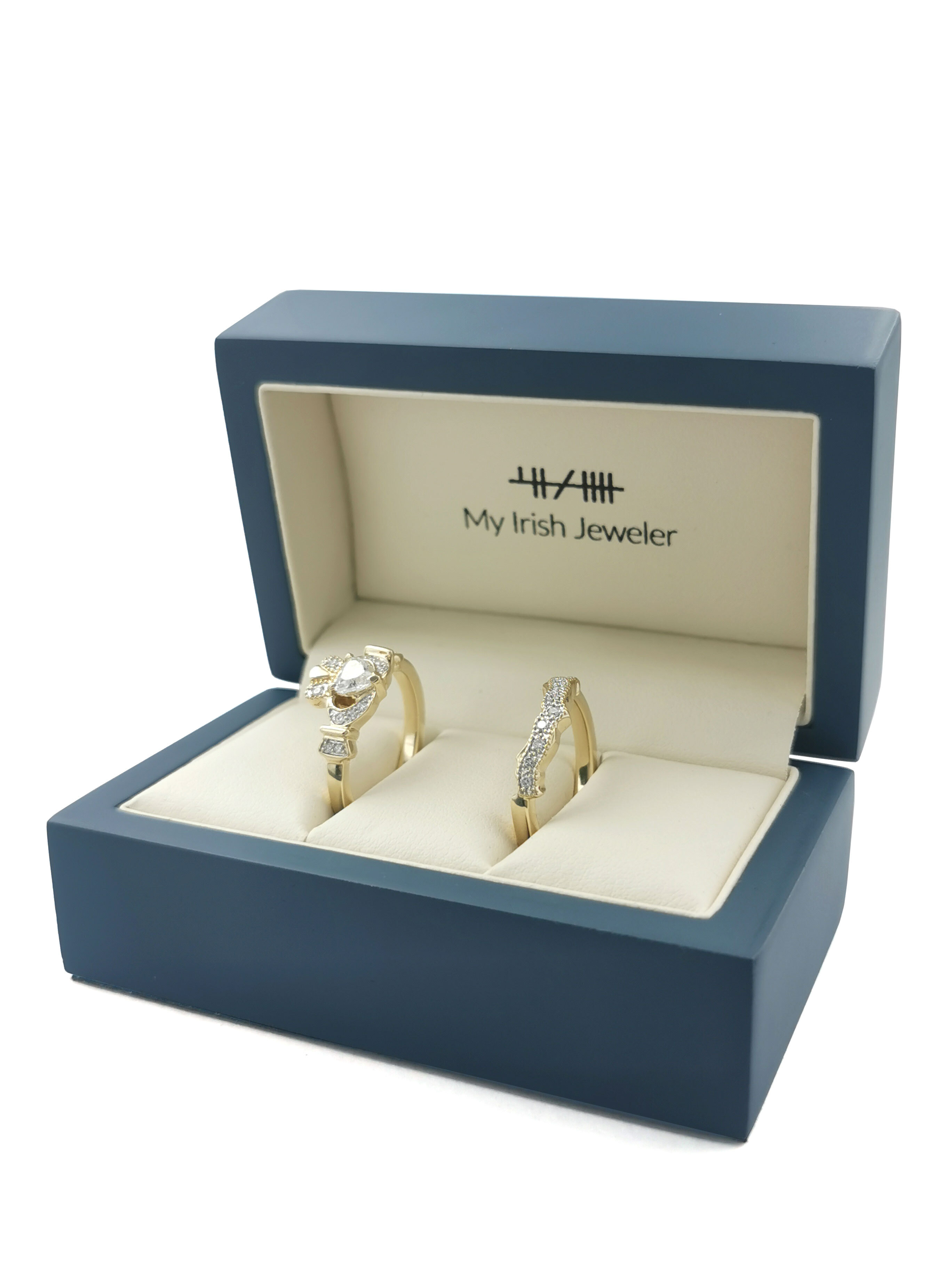 Authentic 14K Yellow Gold Claddagh Ring For Women. In Luxury Packaging.