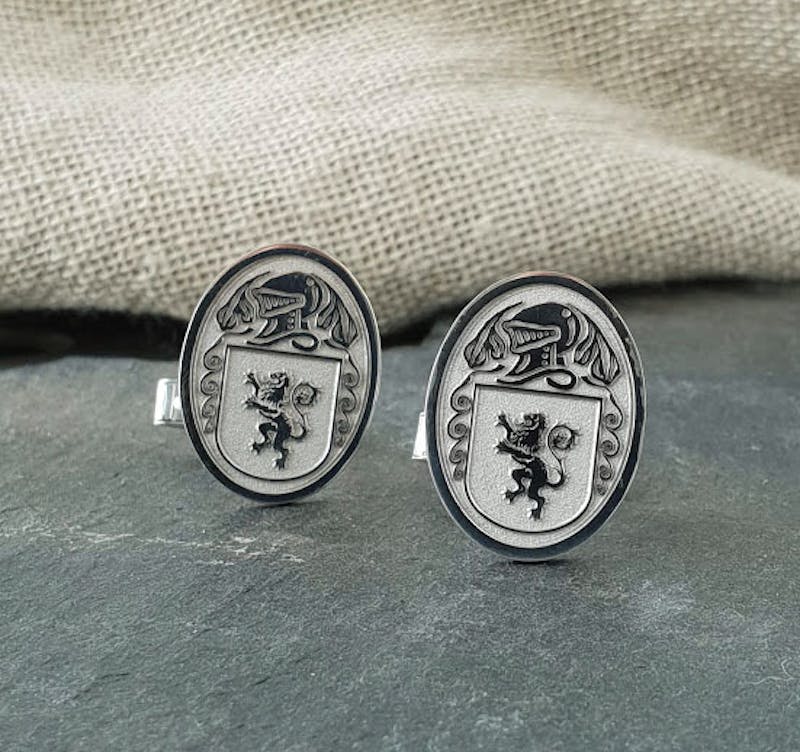 Heirloom Weight Sterling Silver Family Crest Cufflinks For Men