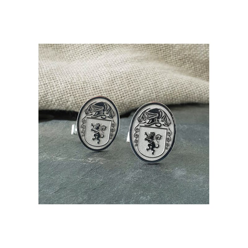 Heirloom Weight Sterling Silver Family Crest Cufflinks For Men