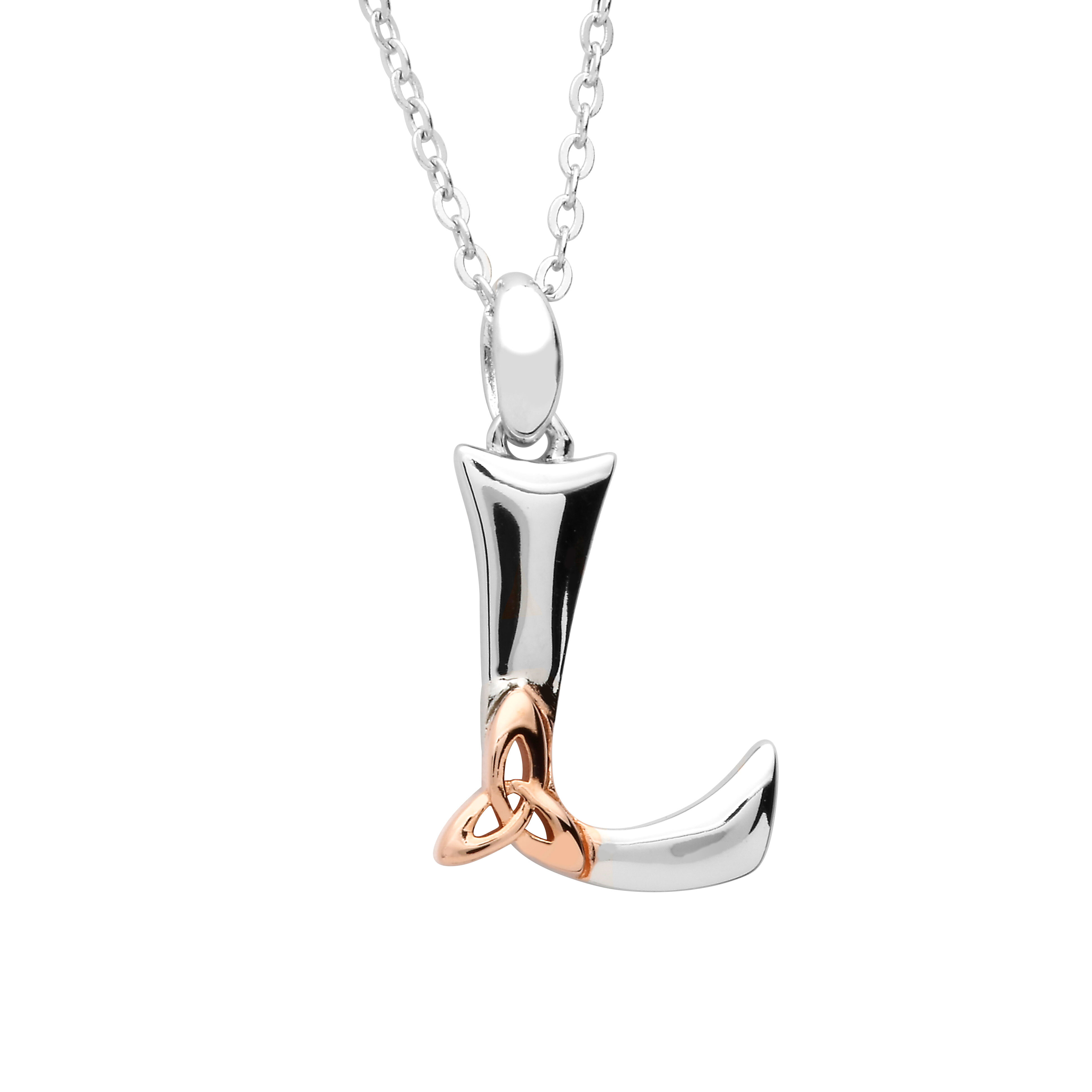 Womens Trinity Knot Necklace in Sterling Silver