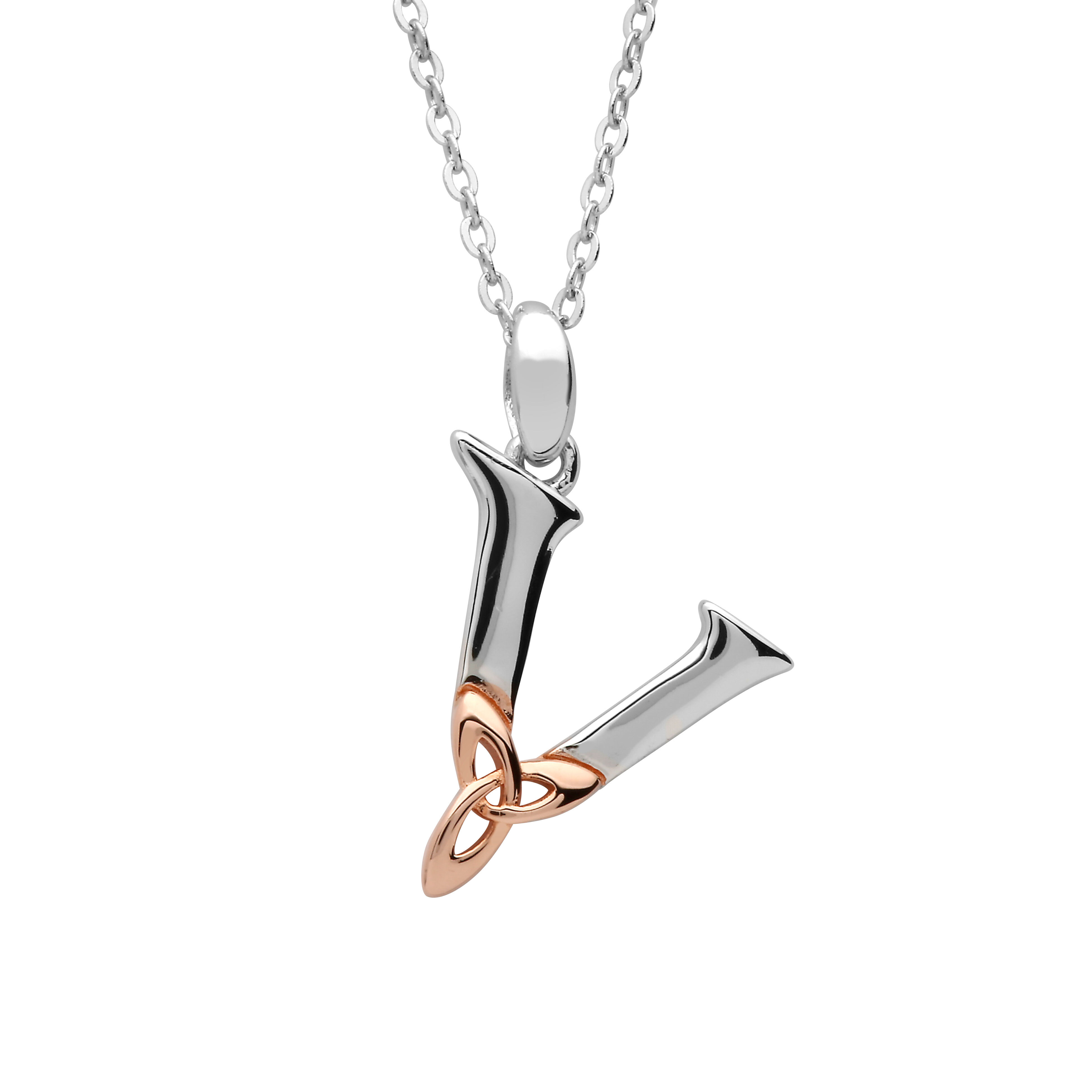 Sterling Silver Initial V