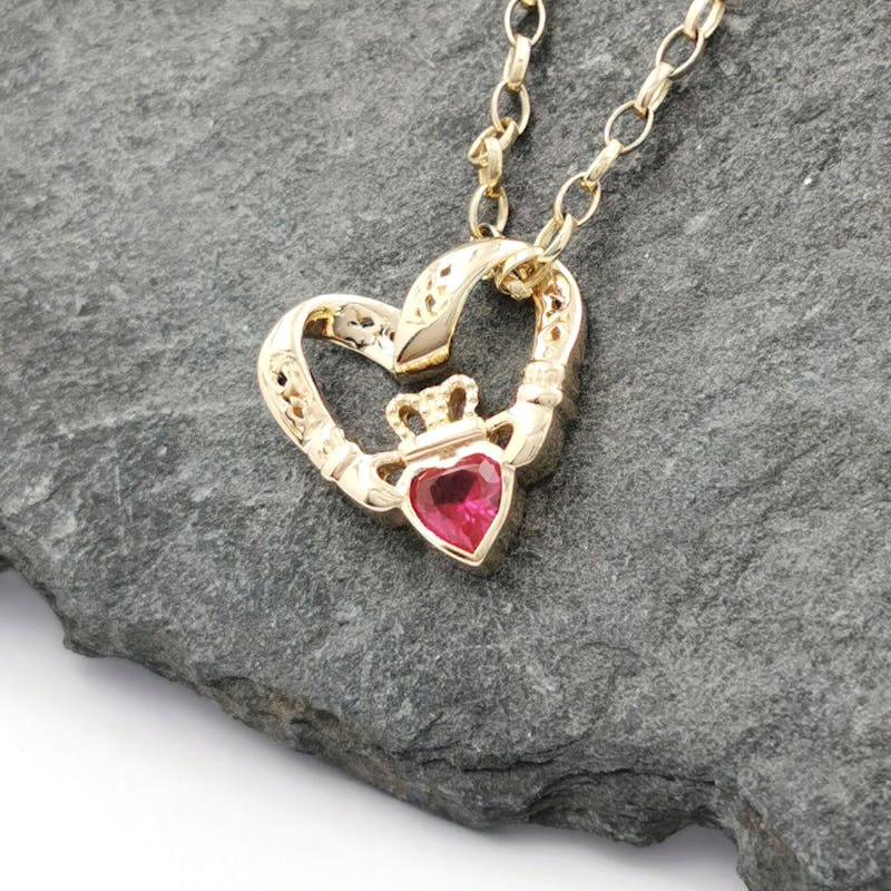 9K Floating Heart Claddagh Pendants, From Ireland | My Irish Jeweler