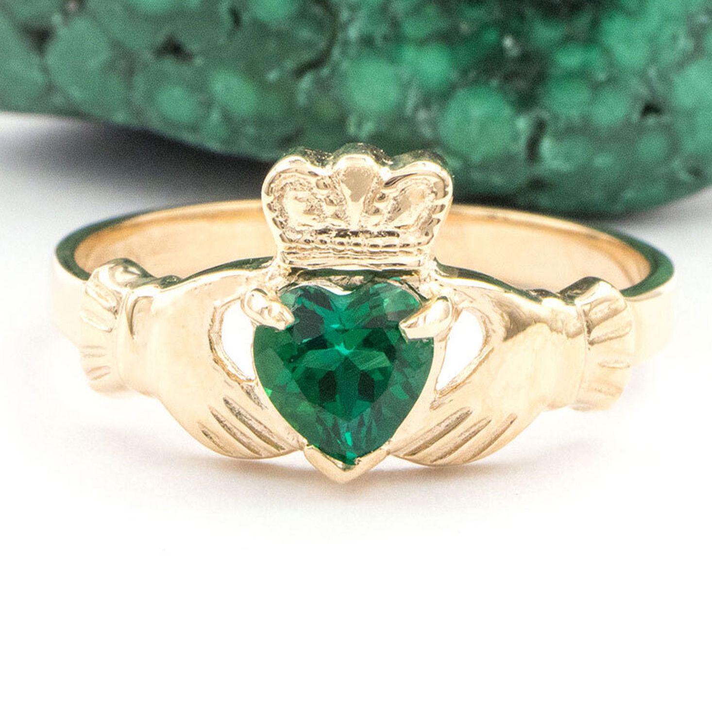 Claddagh ring clearance gold with emerald