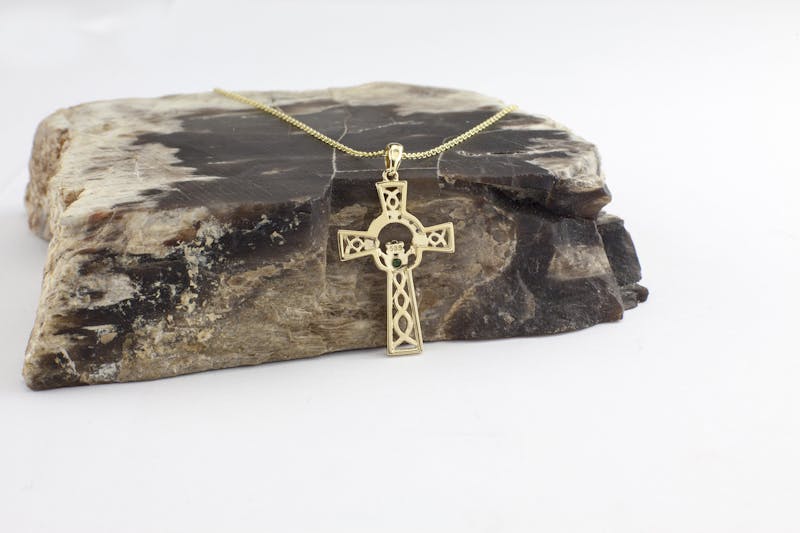 Claddagh & Celtic Cross - Reverse of Pendant