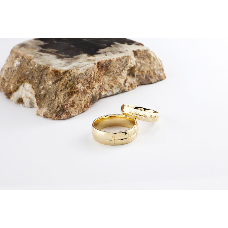 18K Rose Gold Personalised Ogham Wedding Band,… My Irish Jeweler