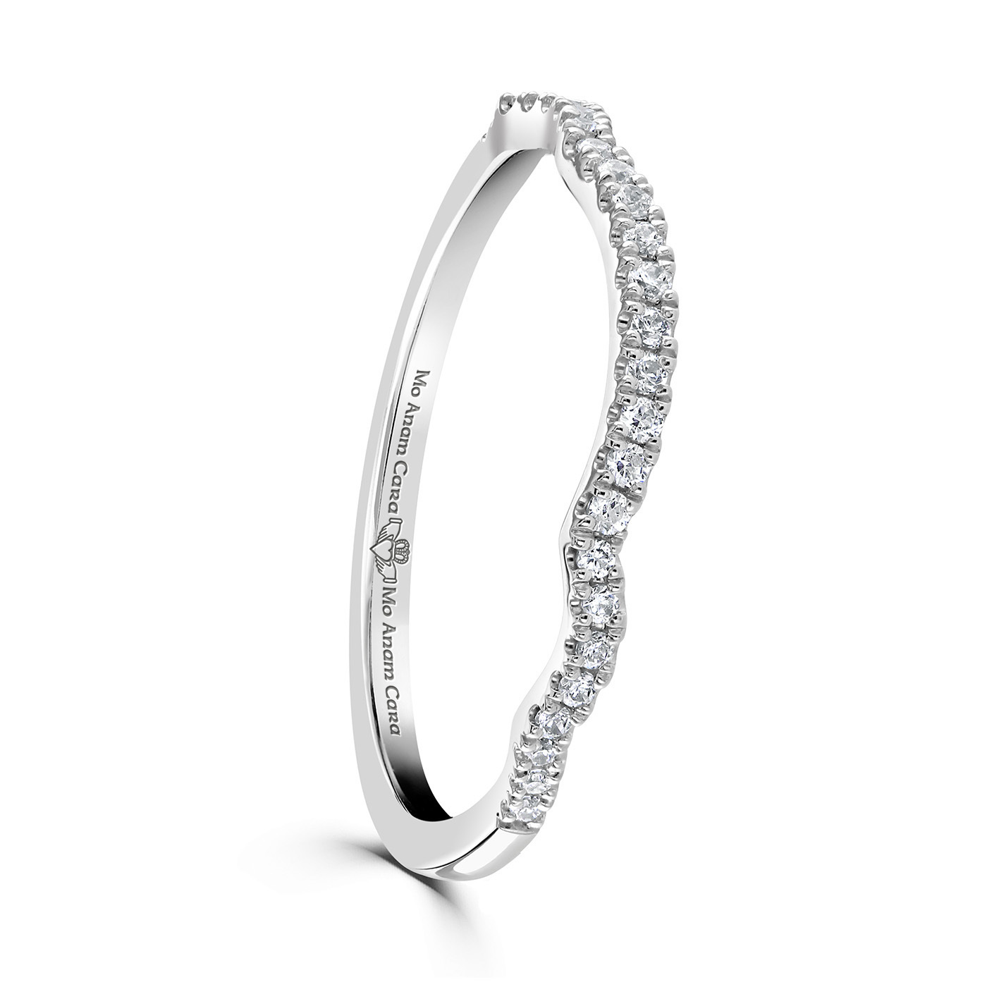 Striking Platinum 950 Mo Anam Cara & Matching Bands Ring For Women
