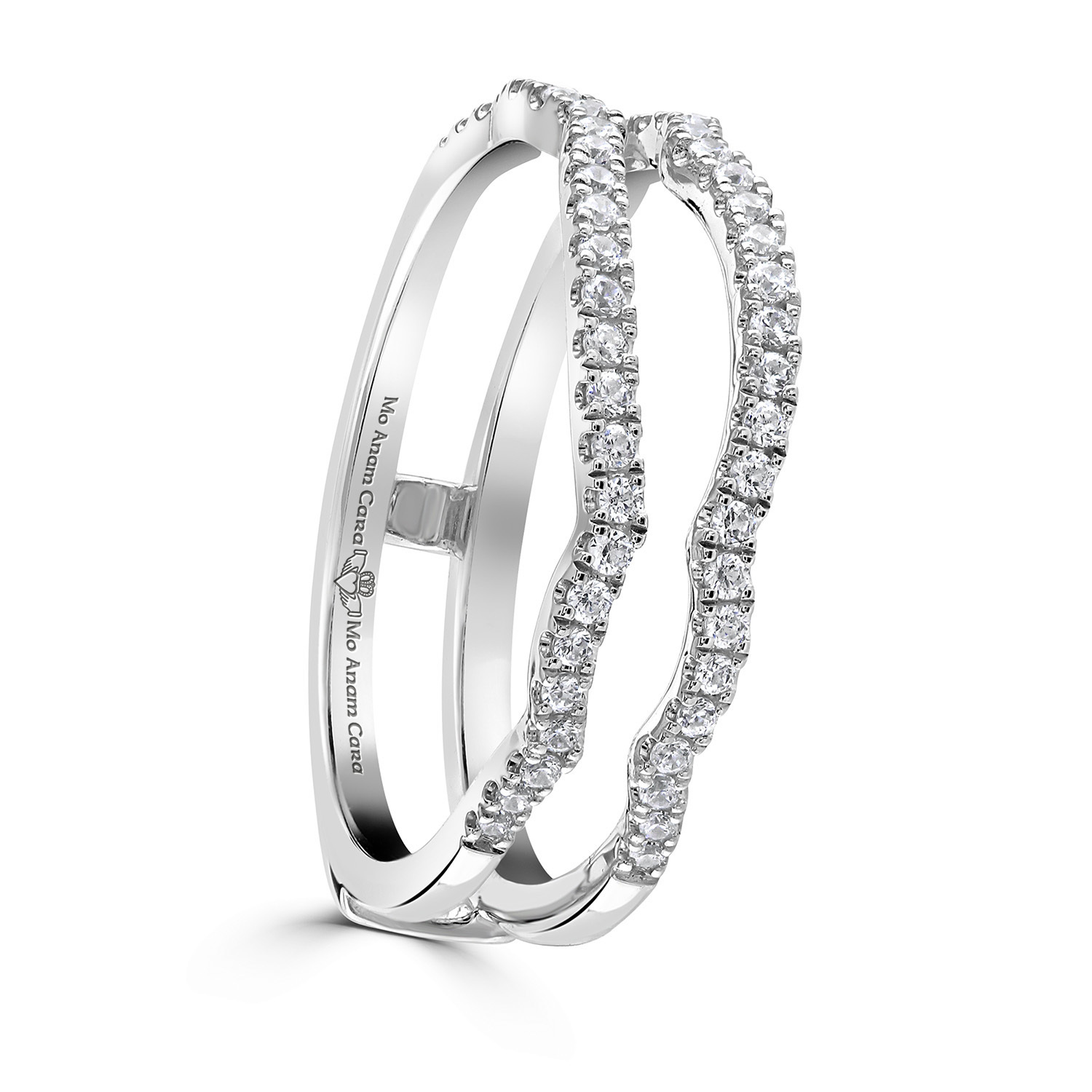 Womens Genuine Platinum 950 Mo Anam Cara & Matching Bands Wedding Ring