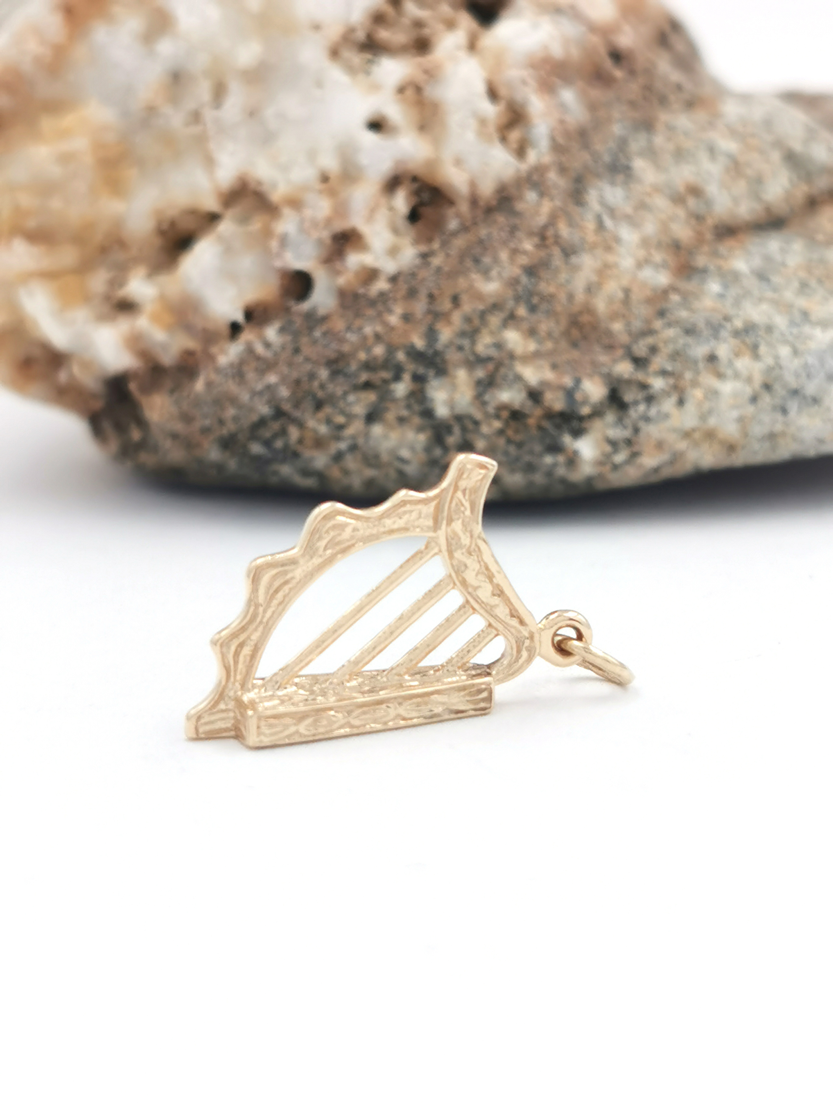 Gorgeous Yellow Gold Connemara Marble Charm For Women