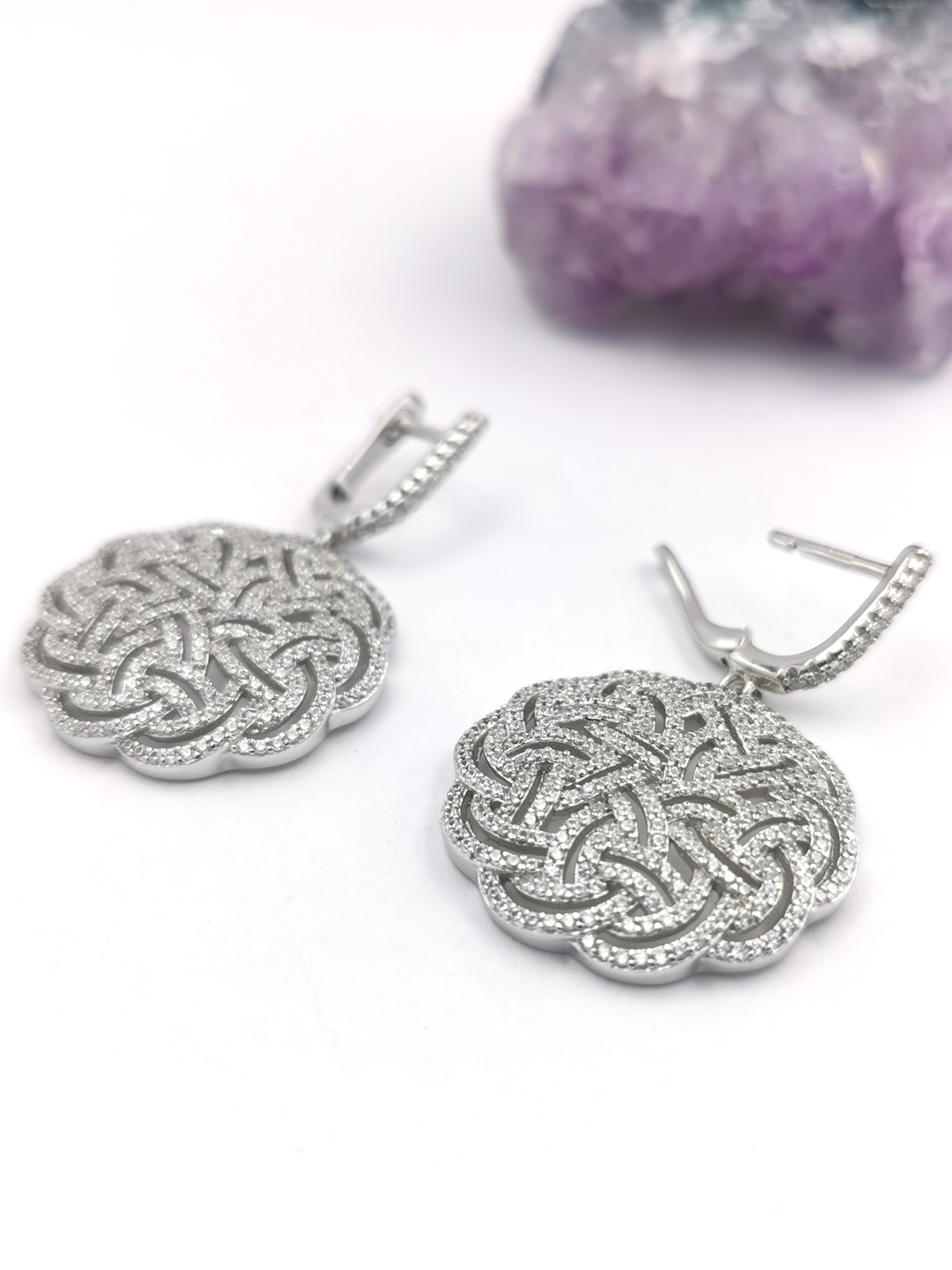 Genuine Sterling Silver Celtic Knot Earrings For Women