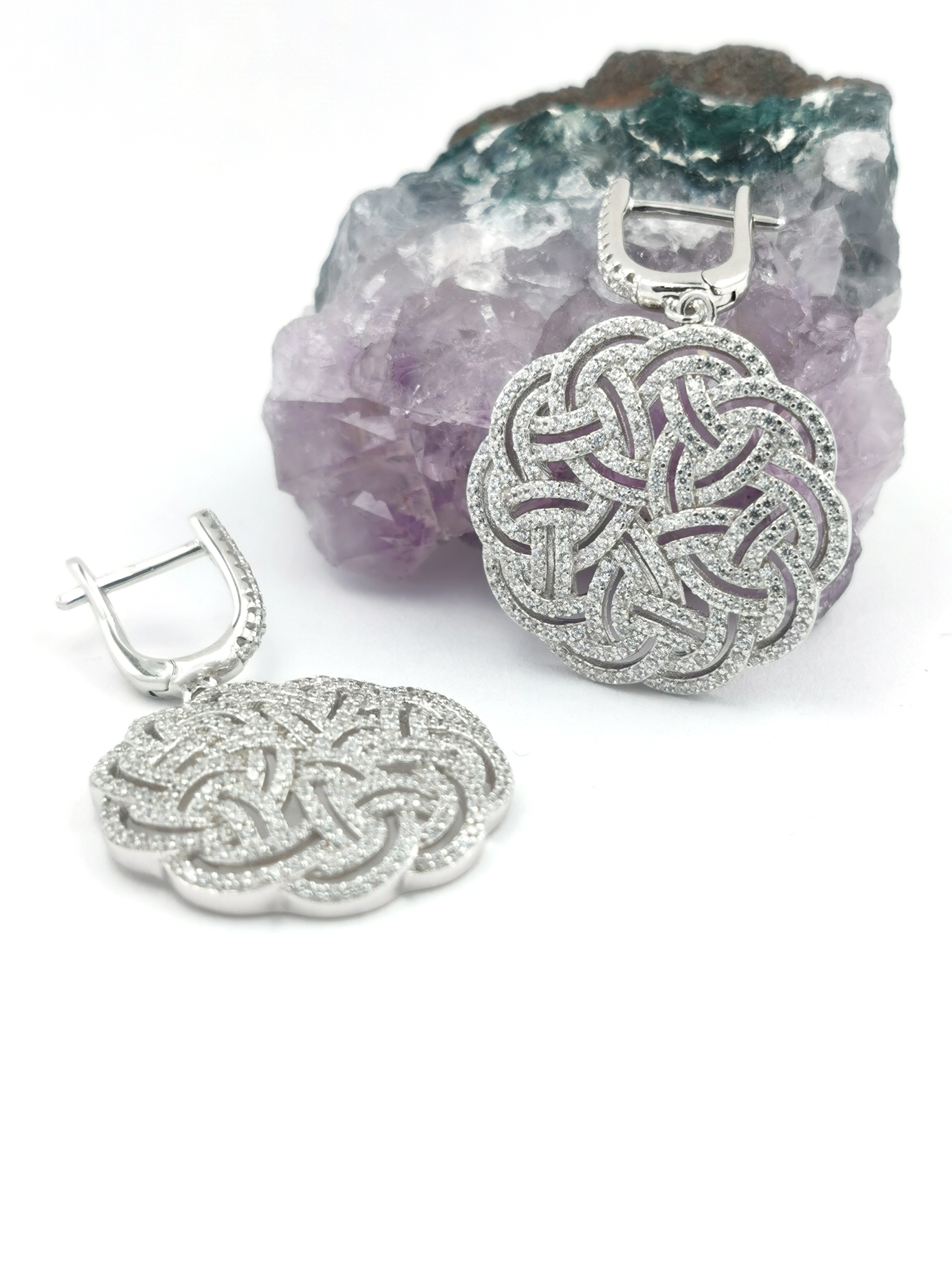 Irish Sterling Silver Celtic Knot Earrings For Women