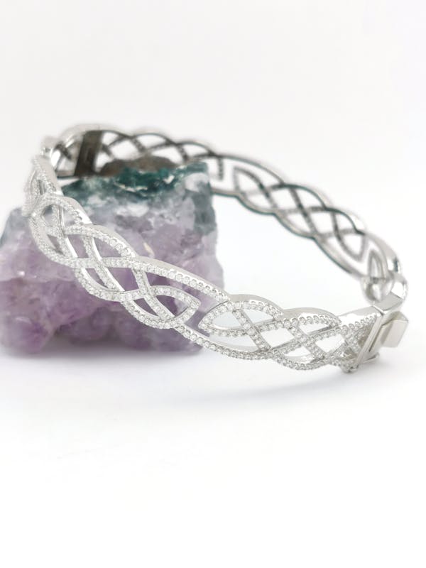 Womens Celtic Knot Bracelet in Real Sterling Silver