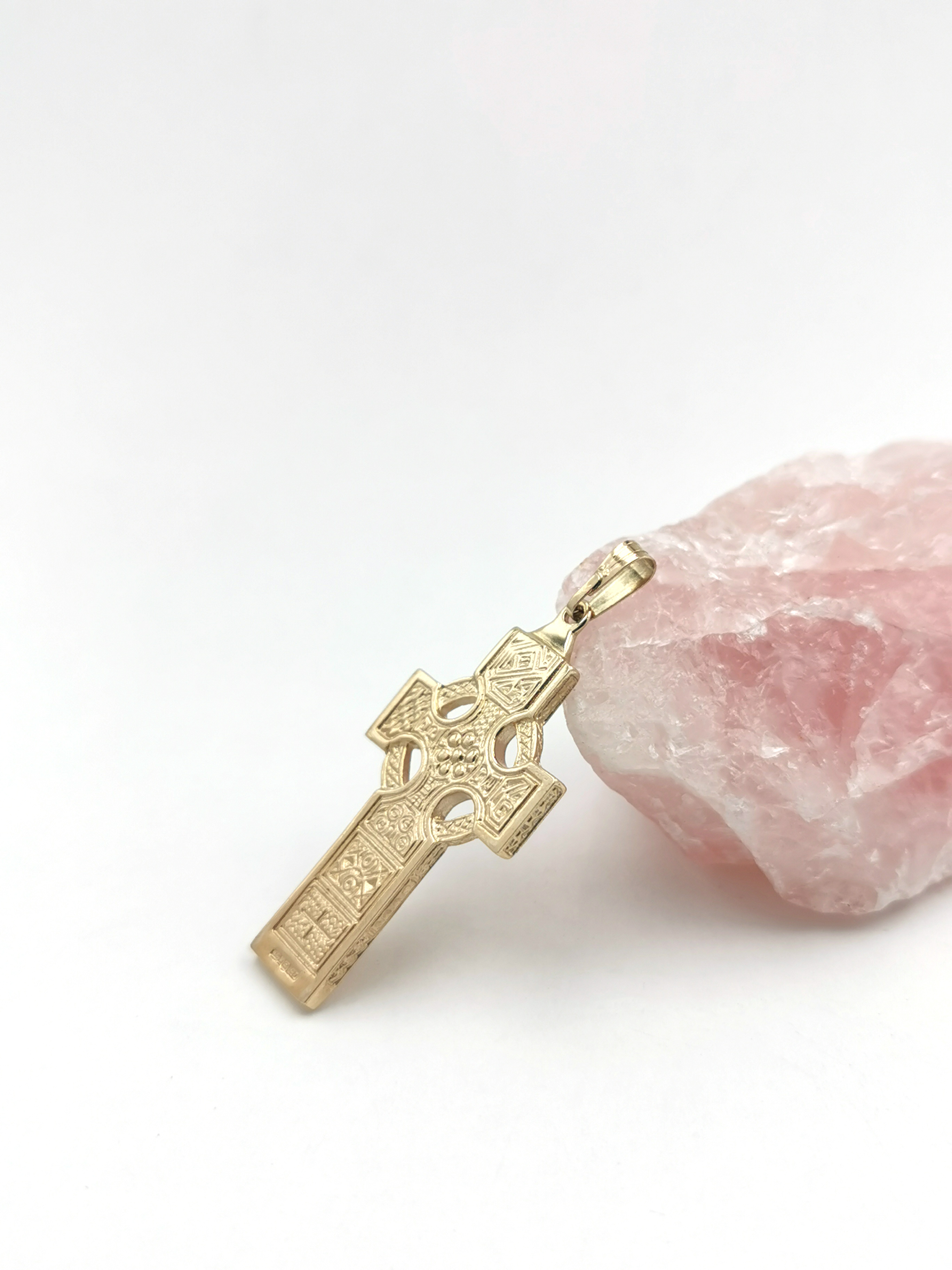 Genuine 10K Yellow Gold Celtic Cross Necklace