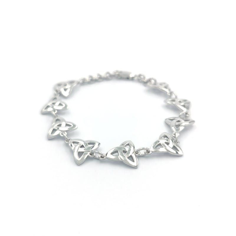 Authentic Sterling Silver Trinity Knot & Celtic Knot Bracelet For Women