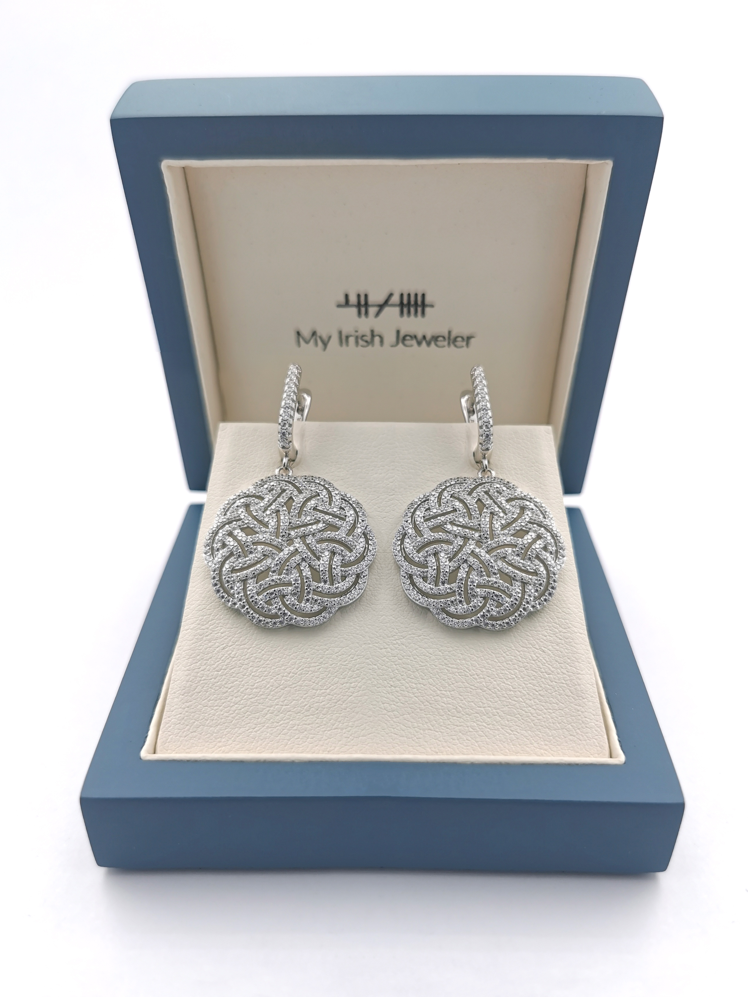 Womens Celtic Knot Earrings in Sterling Silver