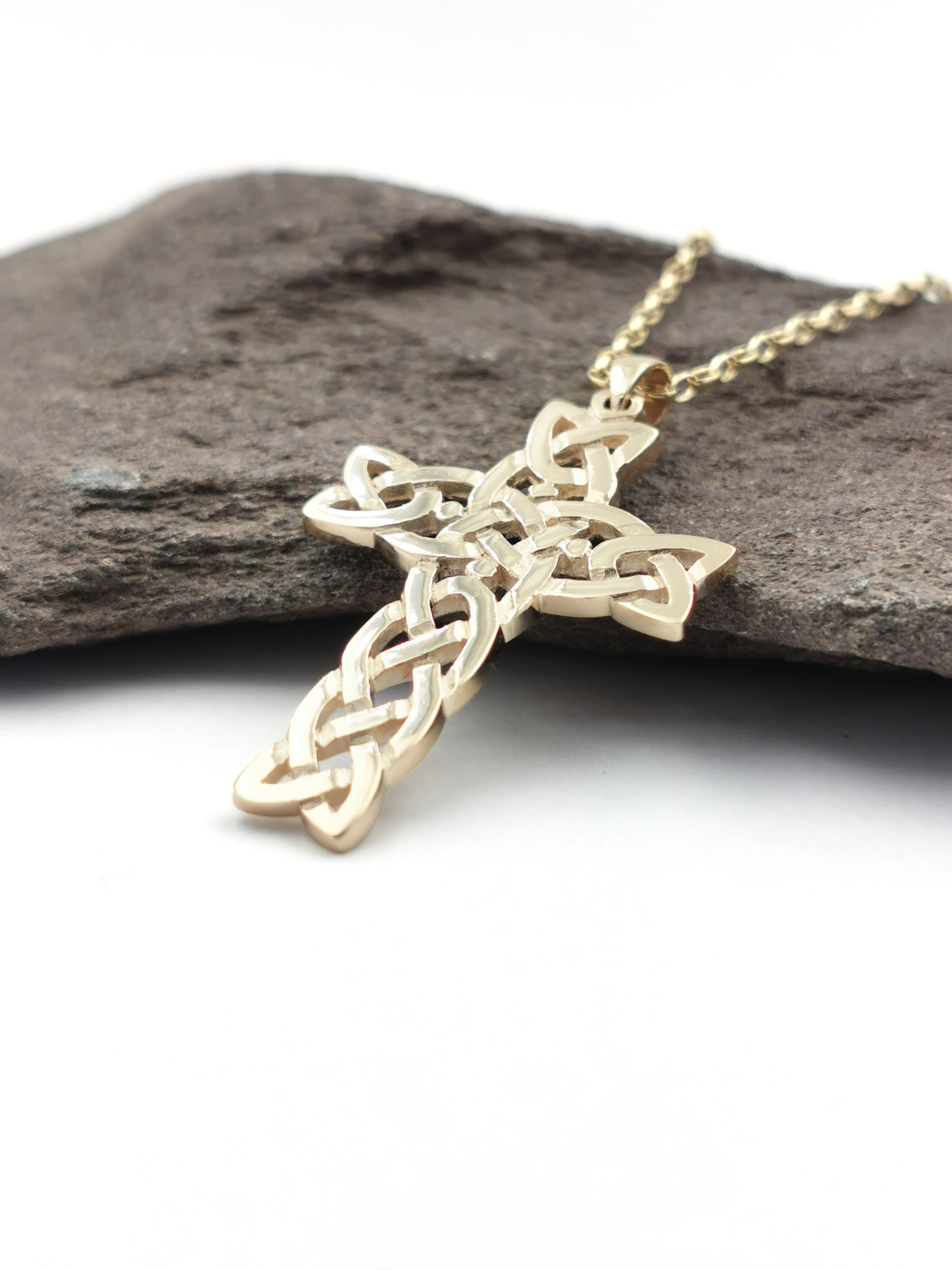 Mens gold deals celtic cross necklace