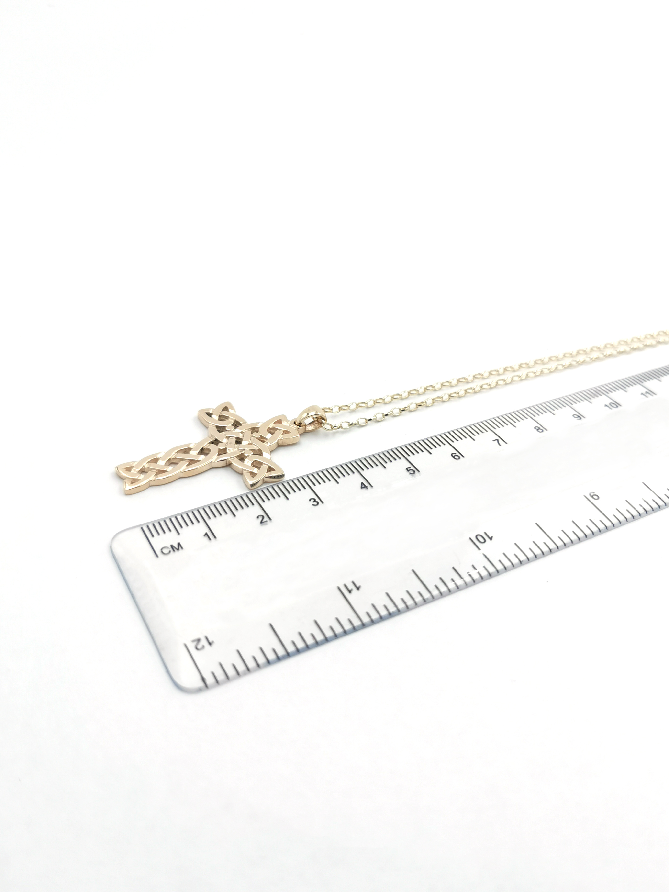 Genuine Yellow Gold Celtic Cross Necklace