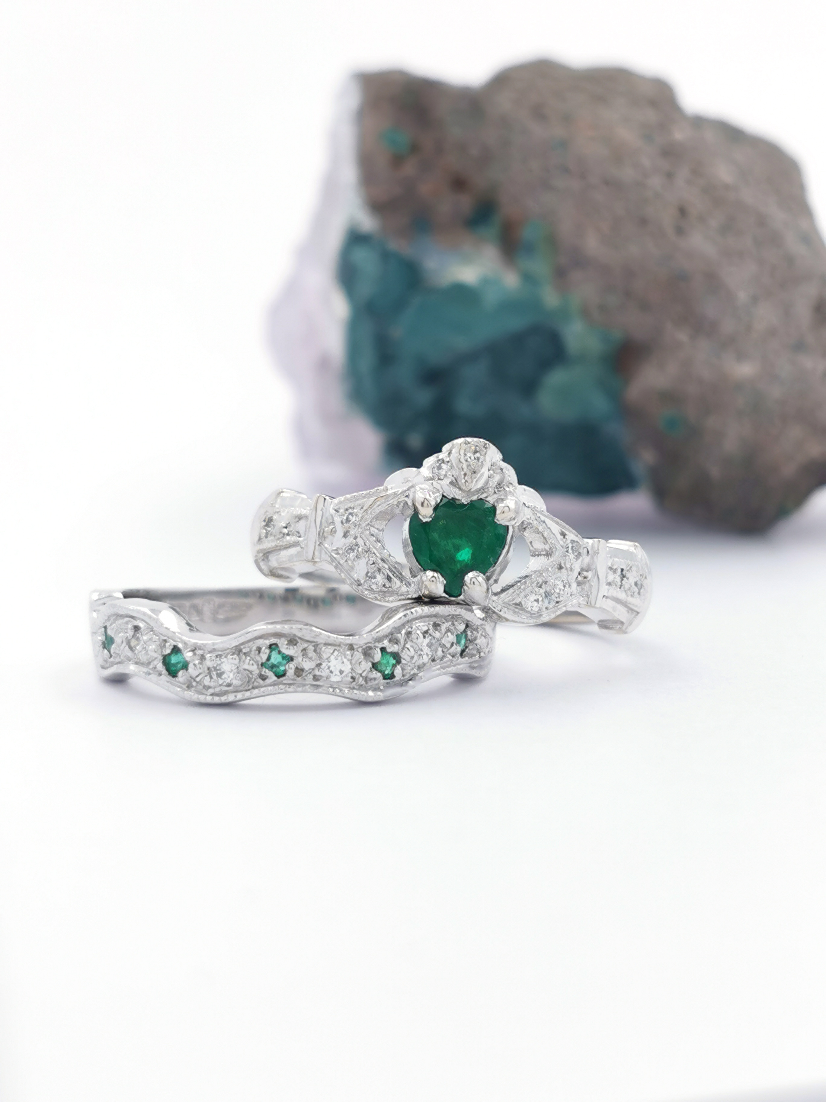 Gorgeous 14K White Gold Claddagh Ring For Women